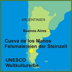 Cueva de los Manos – die Höhlen der Händezeichnungen sind UNESCO Welterbe