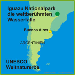 Iguazu Nationalpark, in seinen Herz liegt der Wasserfall, der Park ist UNESCO Weltnaturerbe Iguazu Nationalpark – die Wasserfälle und Umgebung gehören zum UNESCO Welterbe